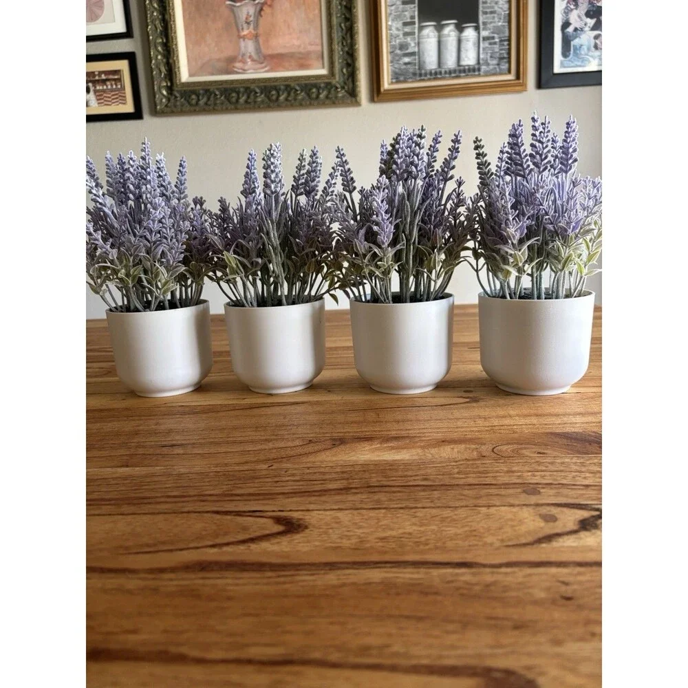 faux lavender Plants Lot of 4  Plants  9.5” H